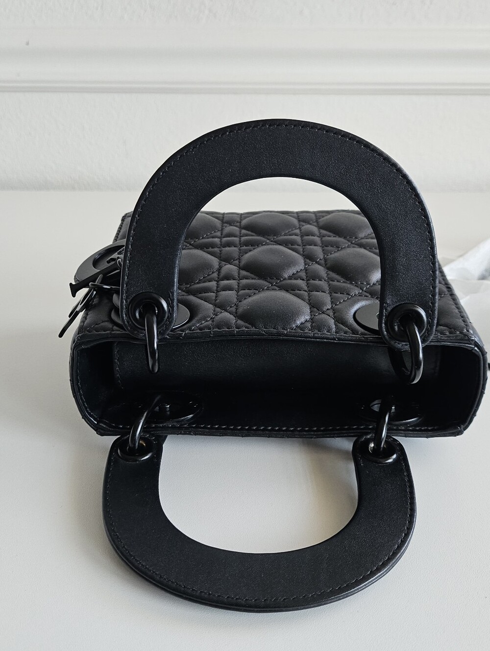 Christian Dior Black Ultra Matte Cannage Calfskin Lady Dior Mini Bag - Picture 12 of 16